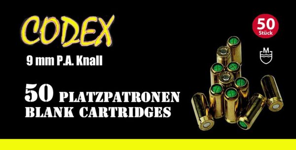 Platzpatronen Codex Kal. 9mm P.A.K. für Pistolen