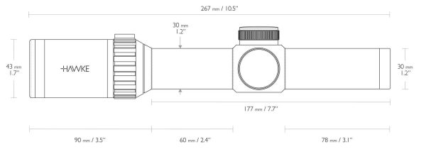 Hawke Vantage 1-8x24 WA, 30mm, IR Circle Dot (8x) - Image 4